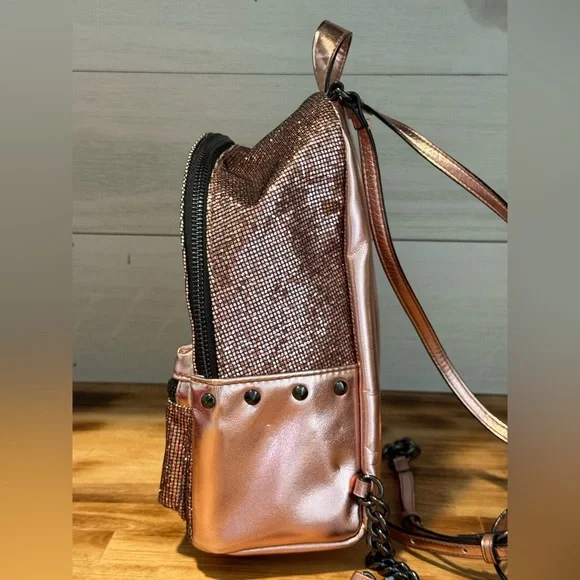 Victoria's Secret Metallic Rose Gold Mini Backpack - Picture 12 of 14